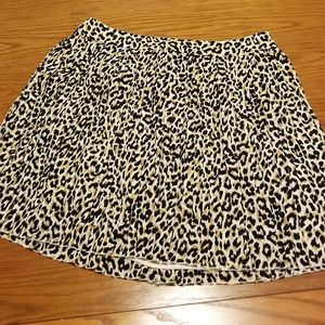 Leopard Pleated Mini Skirt